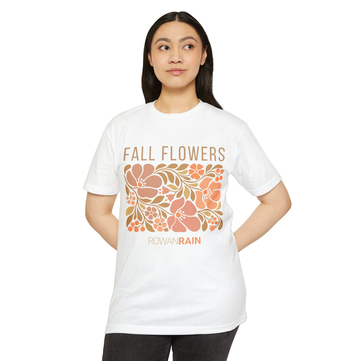 Green, Tan, and Orange Fall Flowers Tee