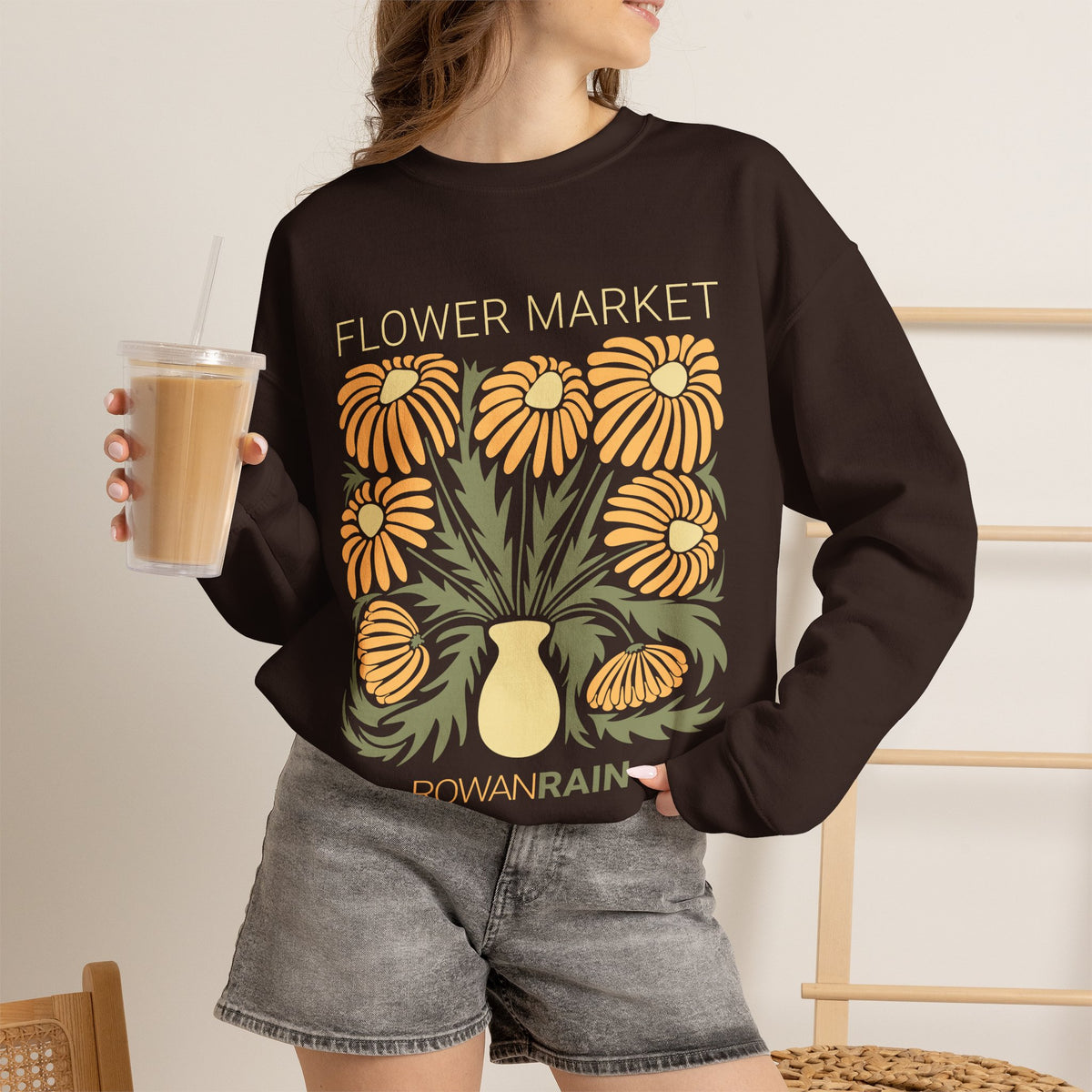 Yellow and Green Flower Market Sweatshirt