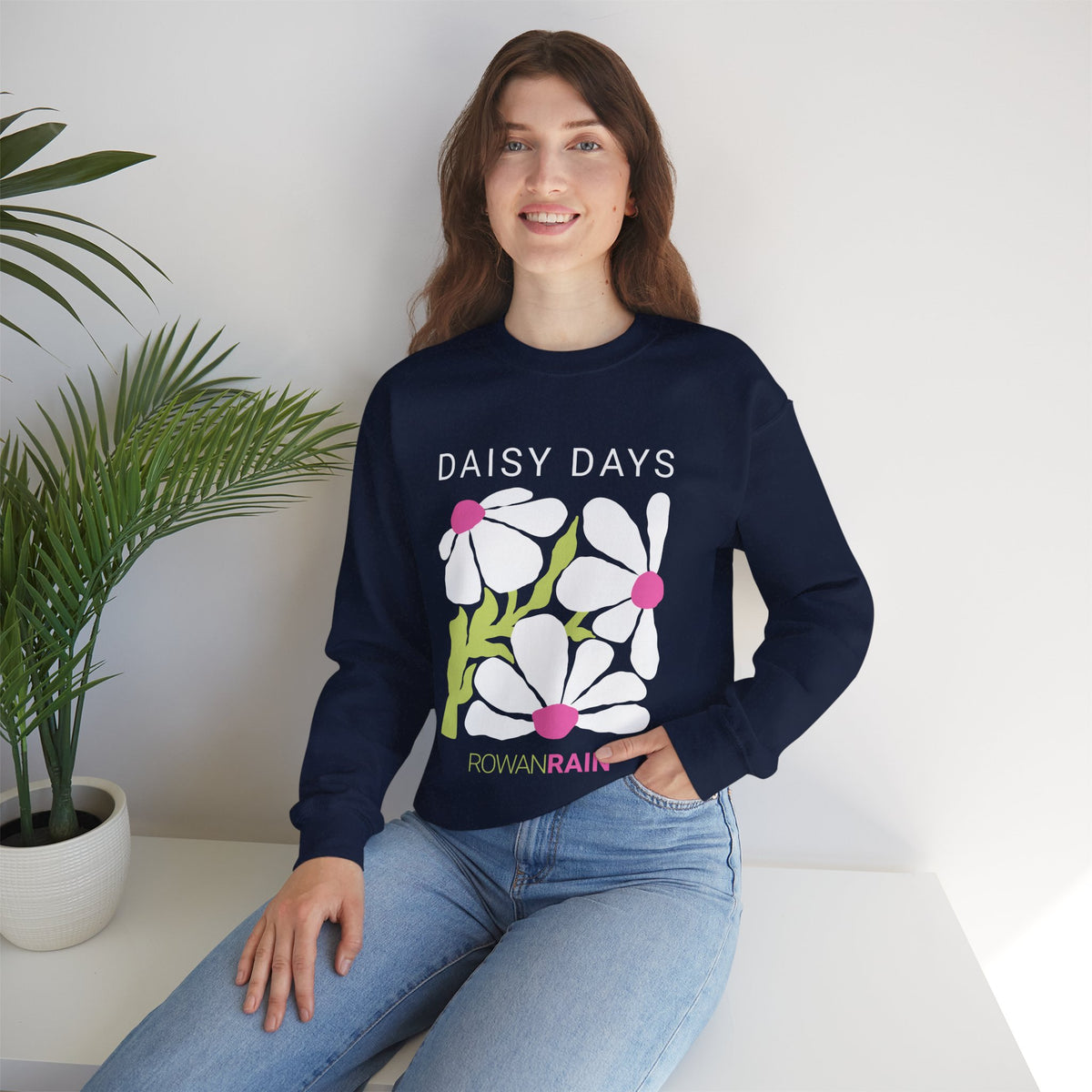 Pink and Green Daisy Days Sweatshirt
