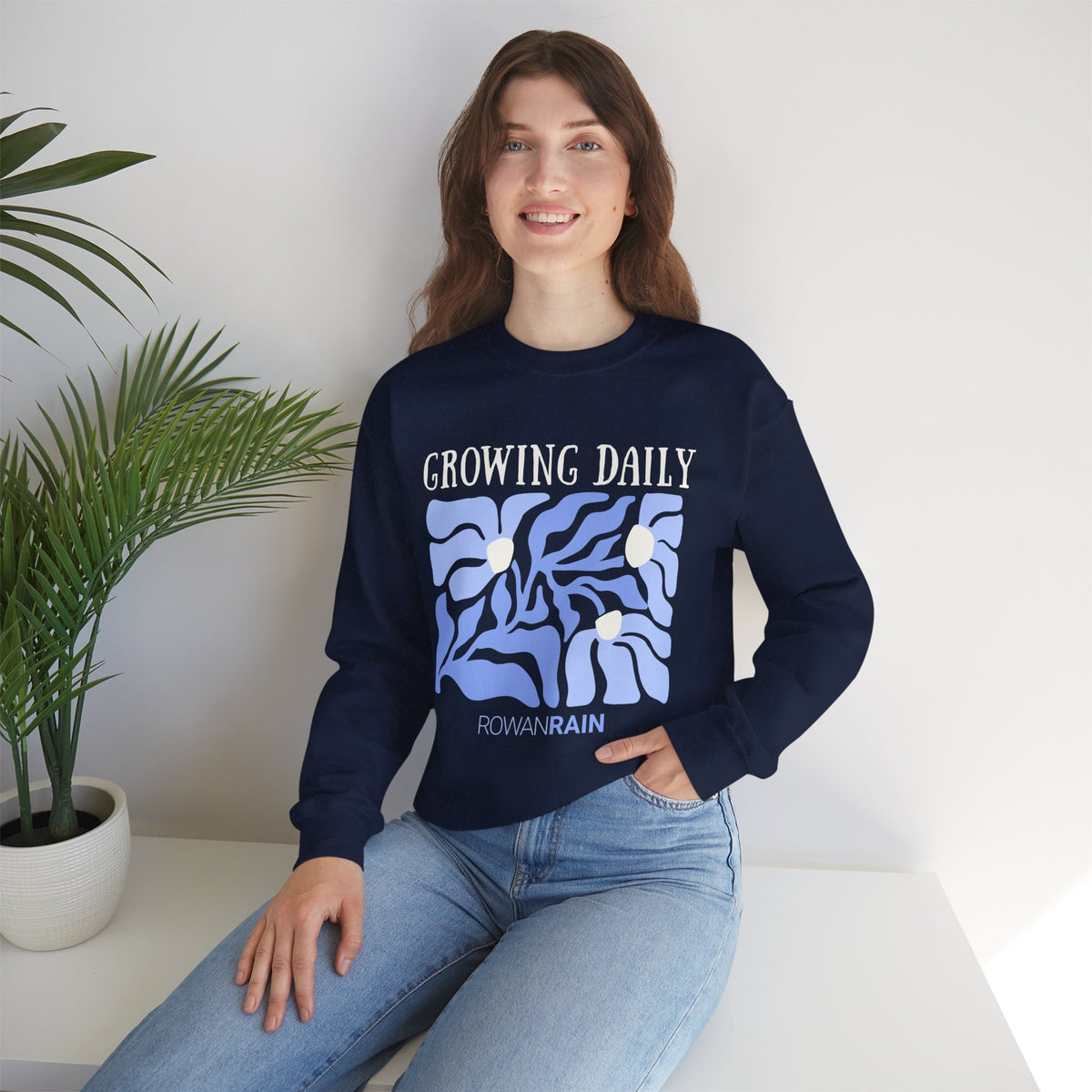 Pastel Blue and Off-White Growing Daily Sweatshirt