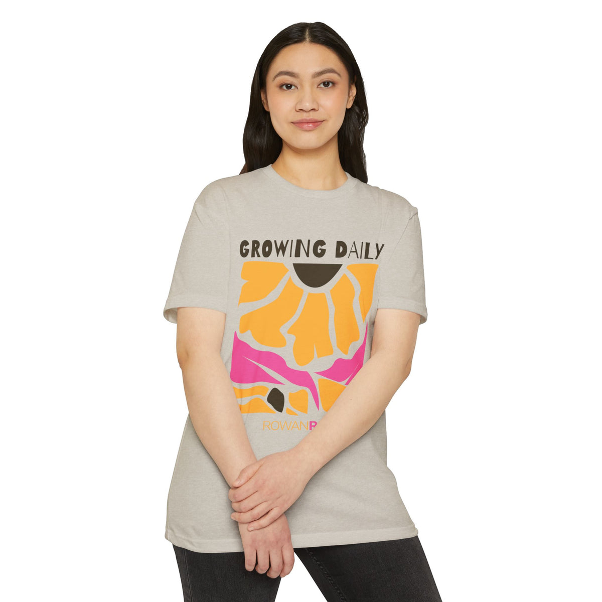 Pink and Yellow Growing Daily Sunflower Tee