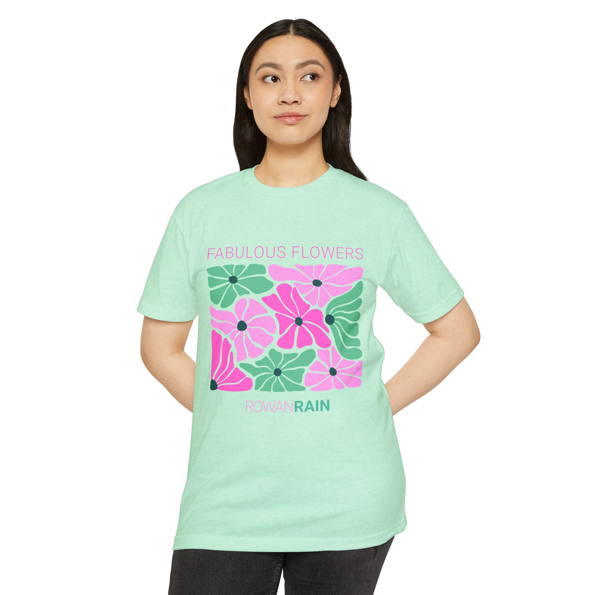 Pink and Green 8 Fabulous Flowers Tee