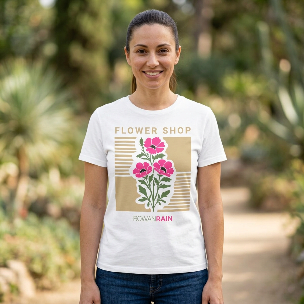 Pink, Green, and Gold Flower Shop Tee