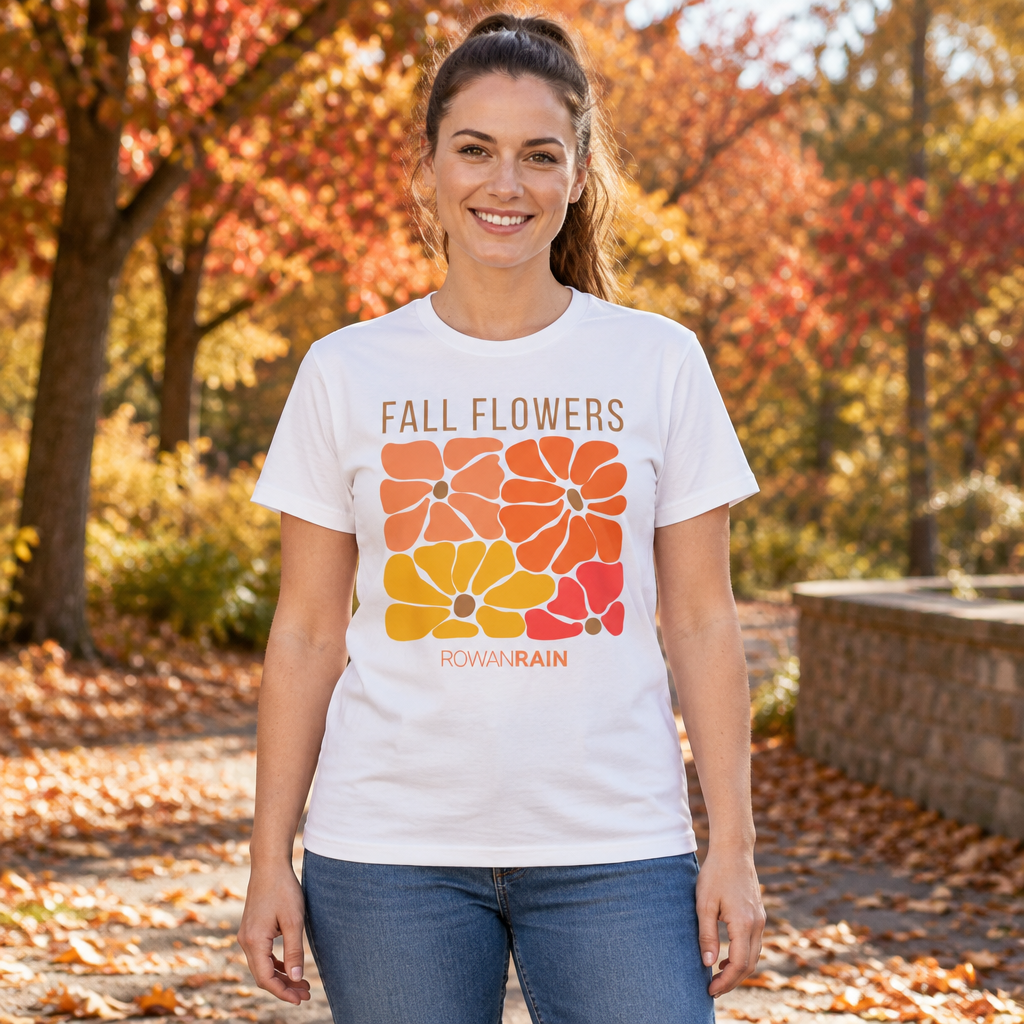 Gold, Orange, and Red Fall Flowers Tee