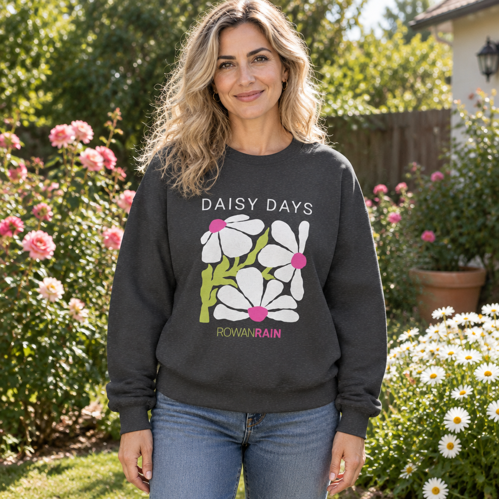 Pink and Green Daisy Days Sweatshirt