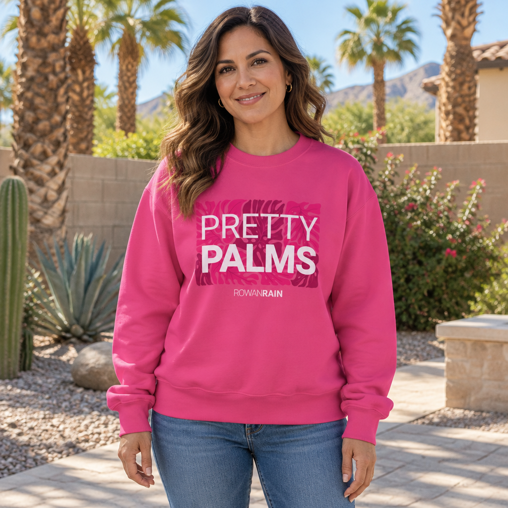 Red and Pink Pretty Palms Sweatshirt