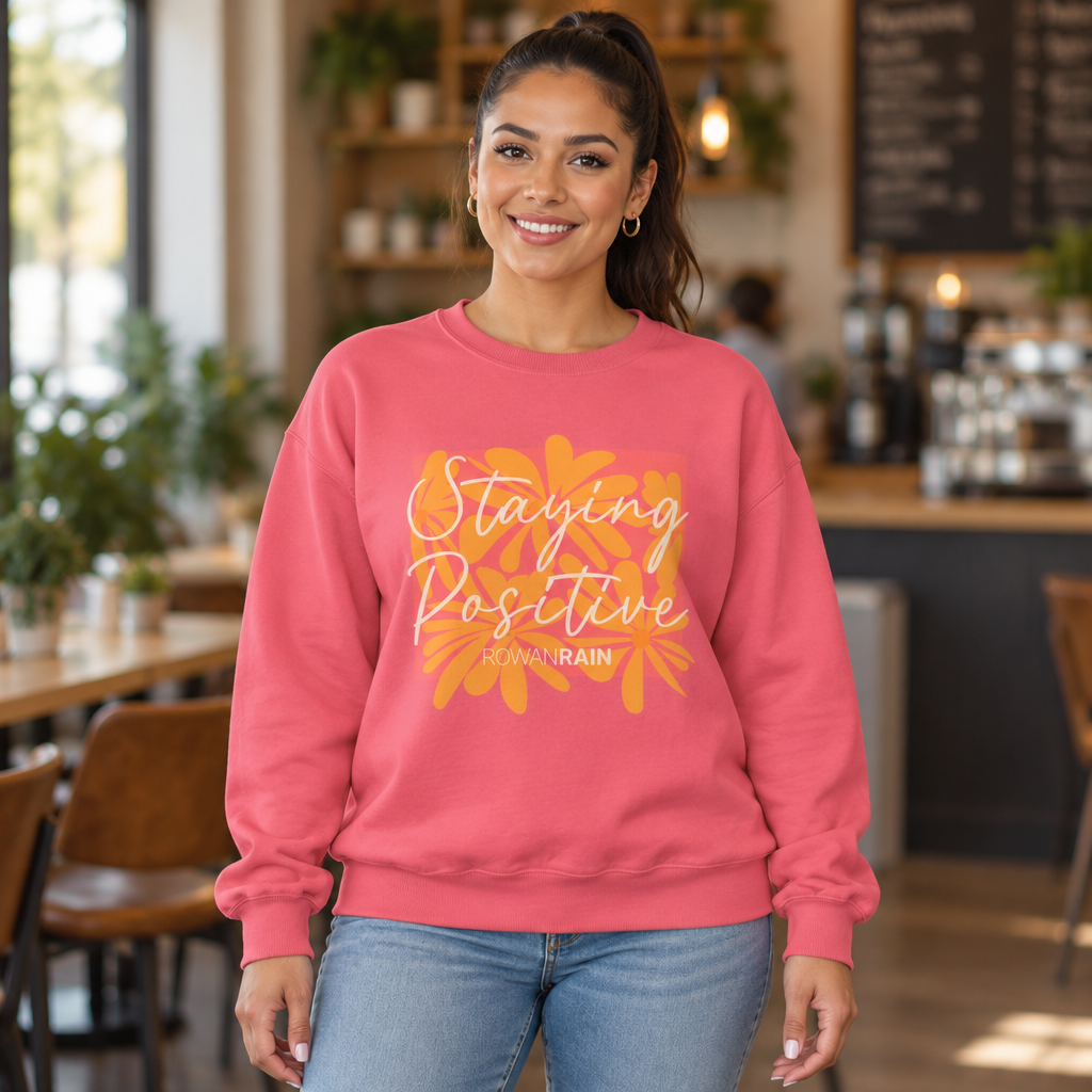 Pink and Orange Staying Positive Sweatshirt