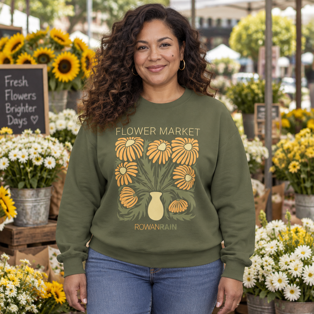 Yellow and Green Flower Market Sweatshirt