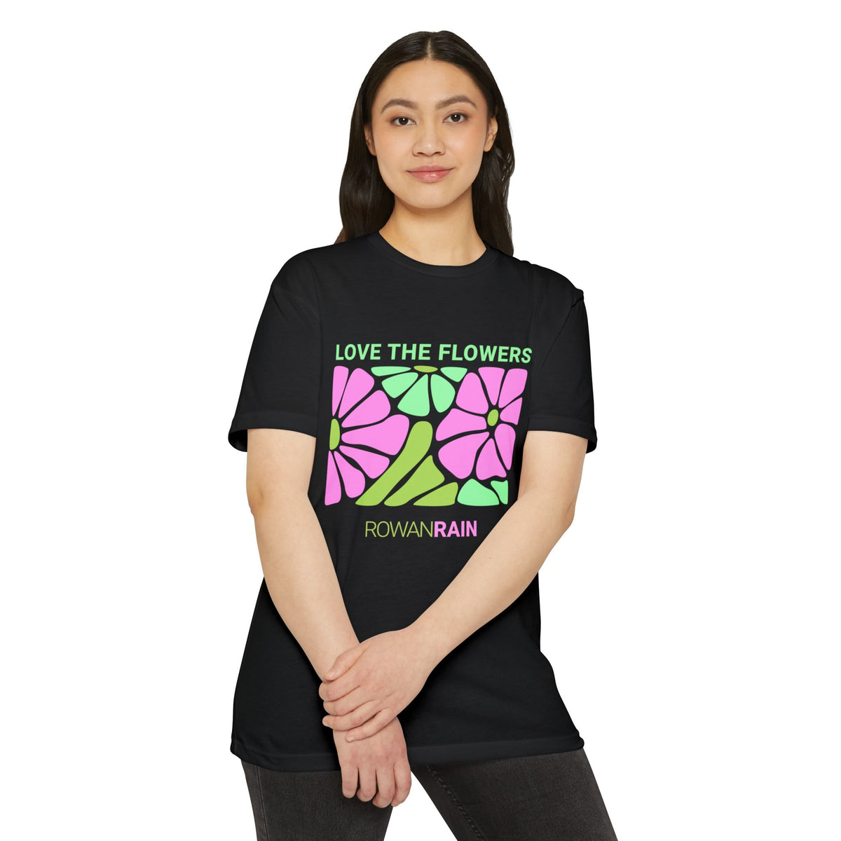Pink and Green Love the Flowers Tee