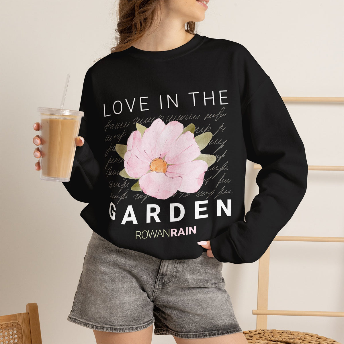 Pink, Green, and White Love In the Garden Sweatshirt