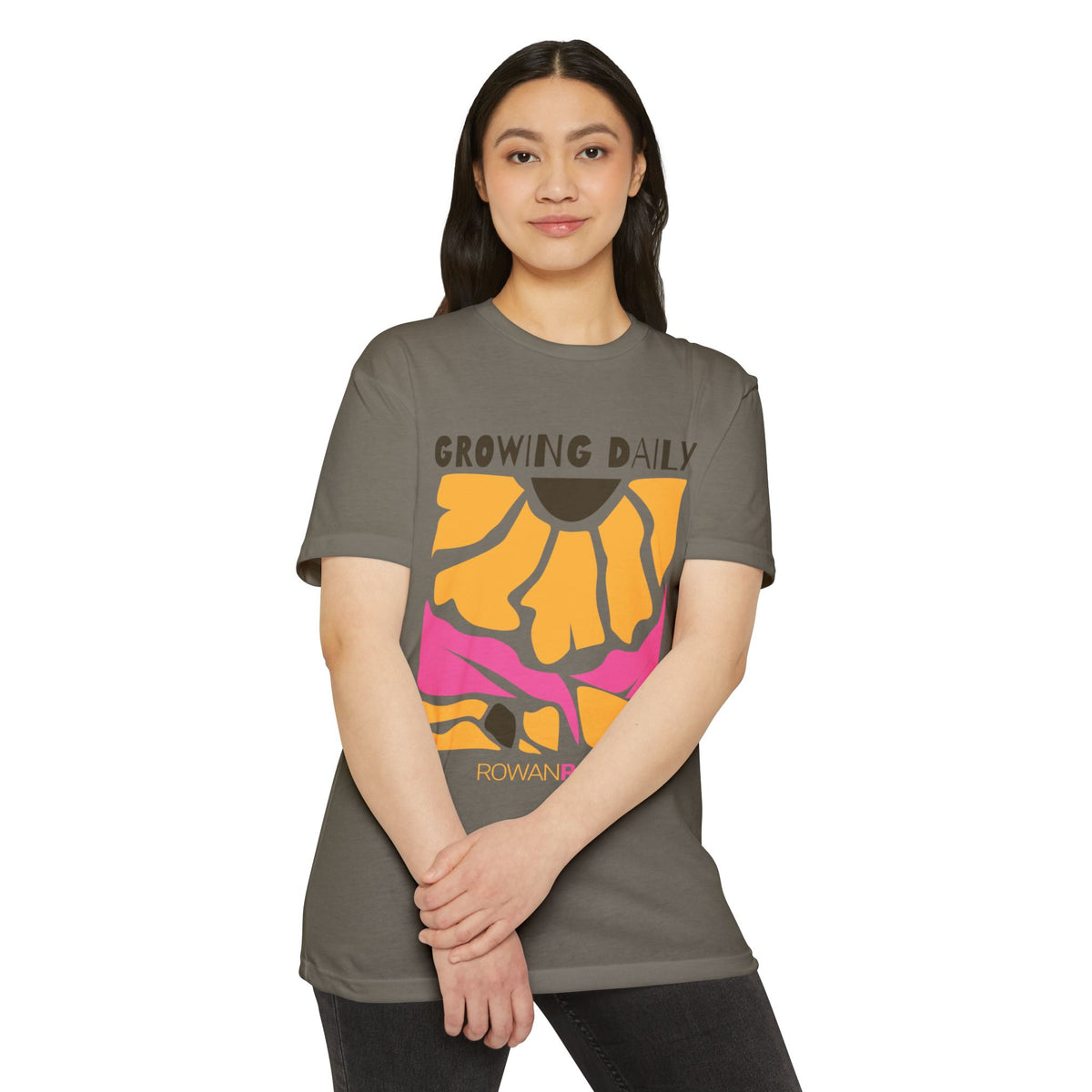 Pink and Yellow Growing Daily Sunflower Tee
