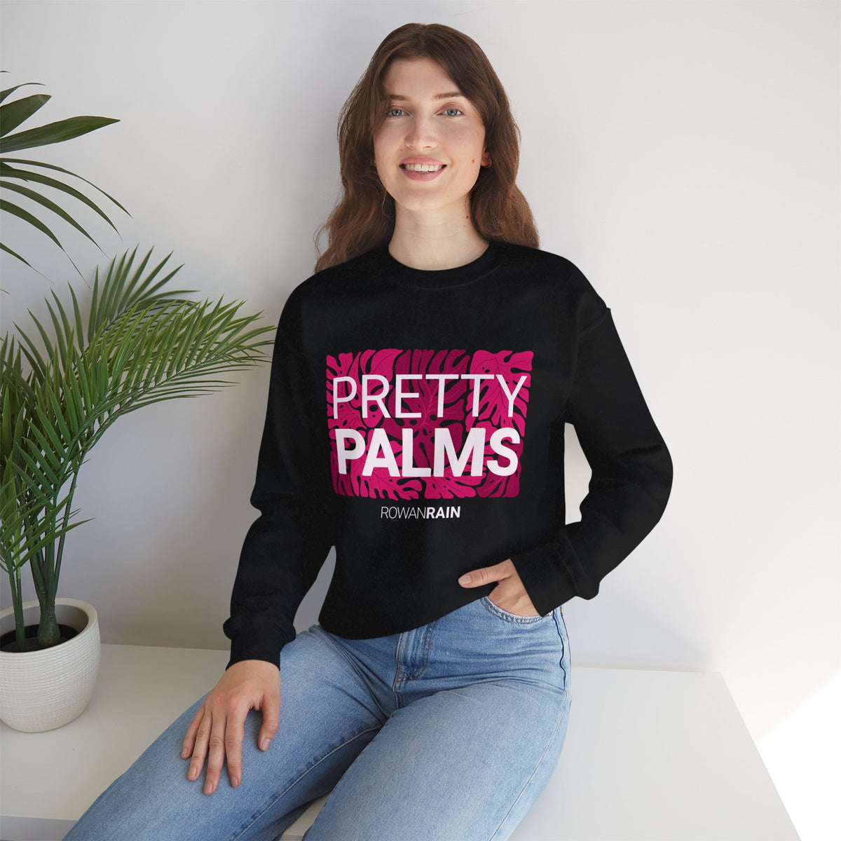 Red and Pink Pretty Palms Sweatshirt