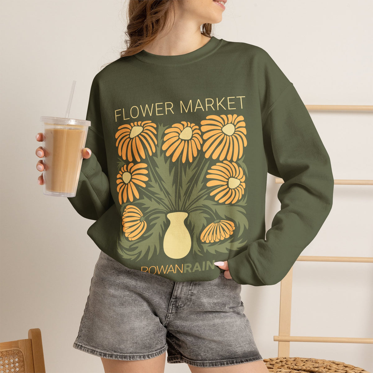 Yellow and Green Flower Market Sweatshirt