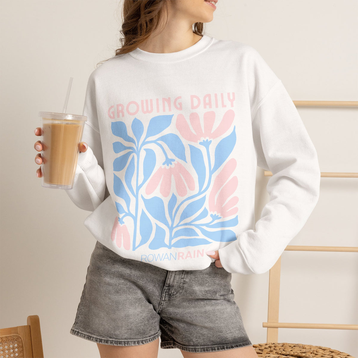 Light Pink and Blue Growing Daily Sweatshirt