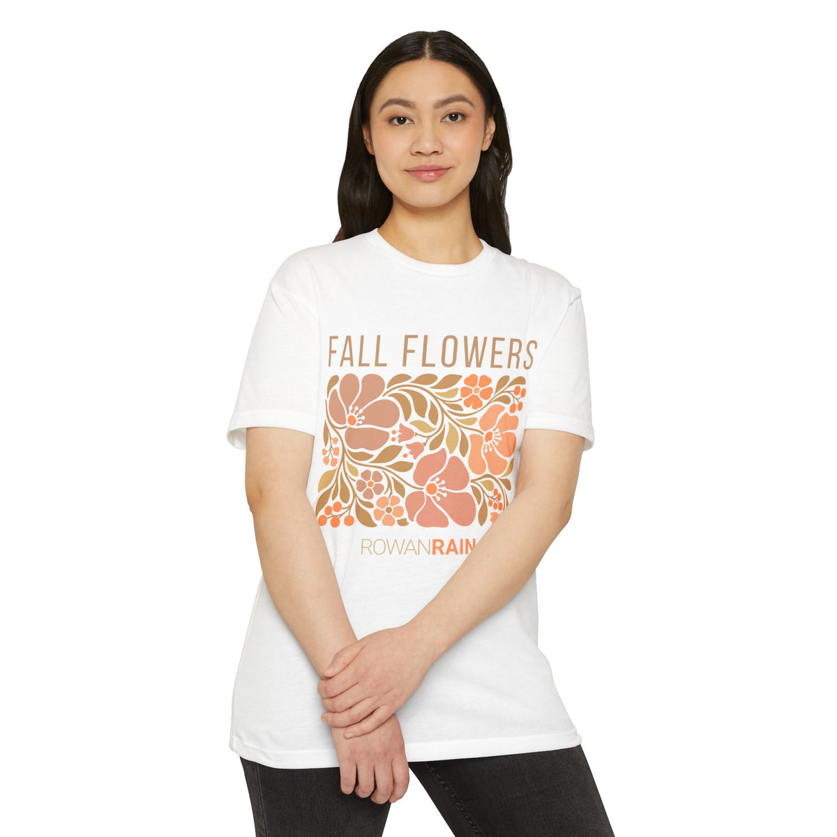 Green, Tan, and Orange Fall Flowers Tee