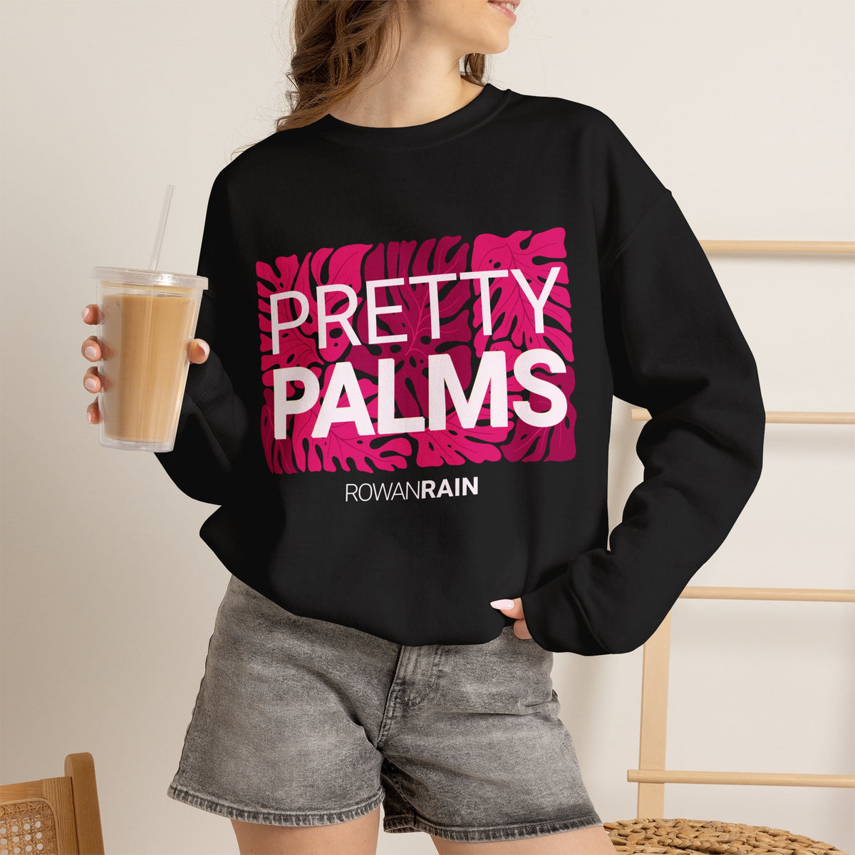Red and Pink Pretty Palms Sweatshirt