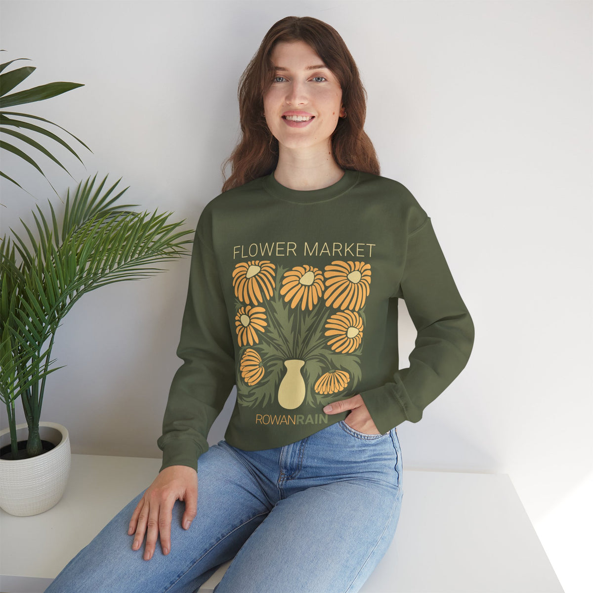 Yellow and Green Flower Market Sweatshirt