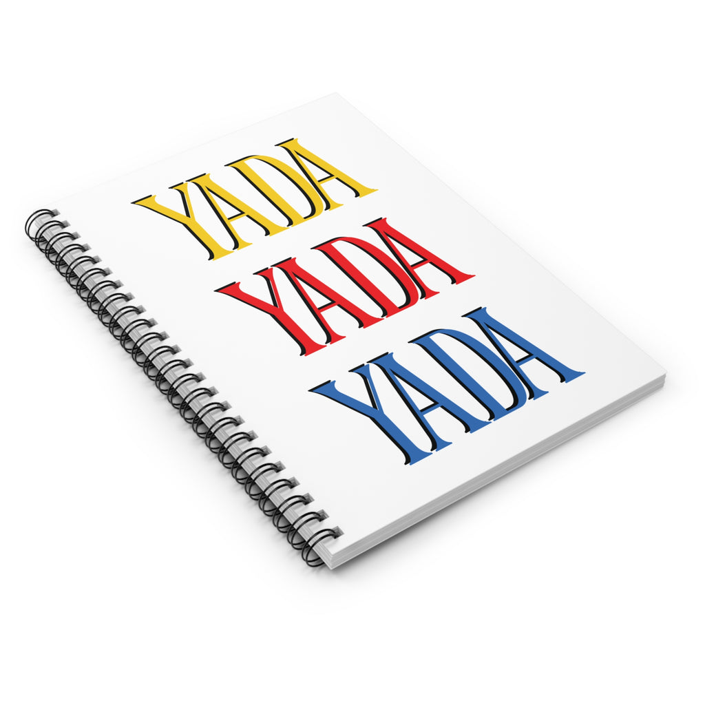 Seinfeld-Inspired Yada Yada Yada in Yellow, Red, and Blue Spiral Notebook
