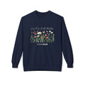 La Vie Est Belle French (Life Is Beautiful) Quote with Butterflies and Flowers Soft Crewneck Sweatshirt