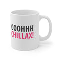 Oh Chillax! 90s Vibe Mug; Black & Red On White; 11oz