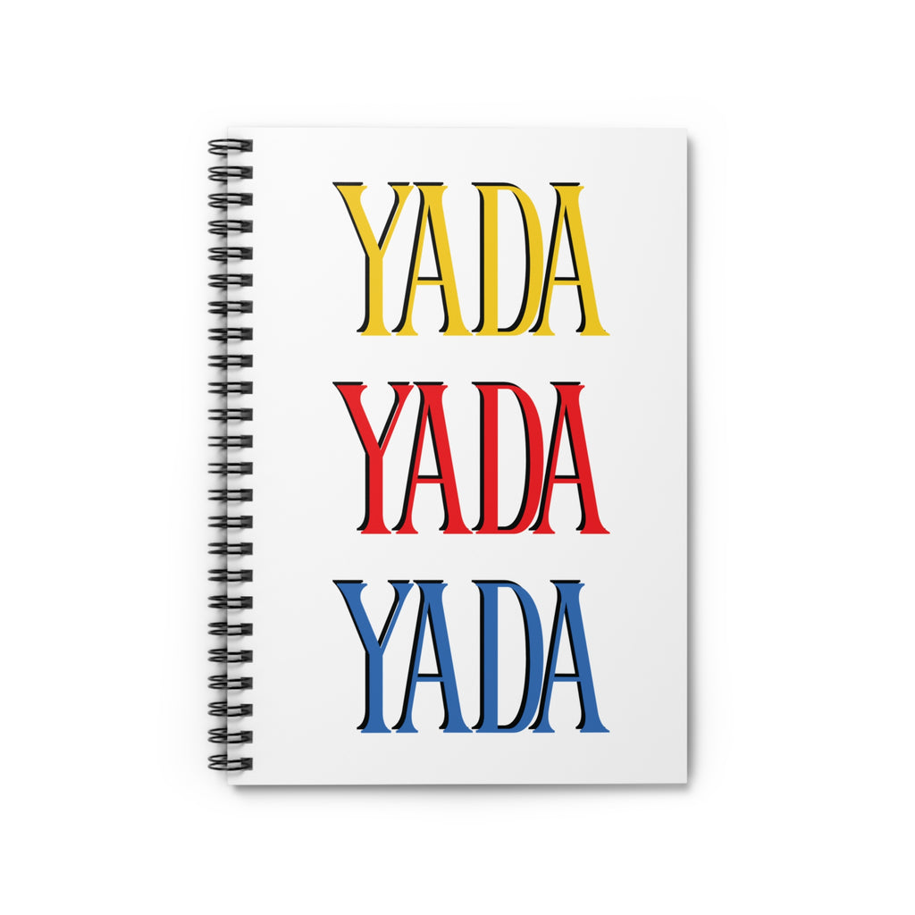 Seinfeld-Inspired Yada Yada Yada in Yellow, Red, and Blue Spiral Notebook