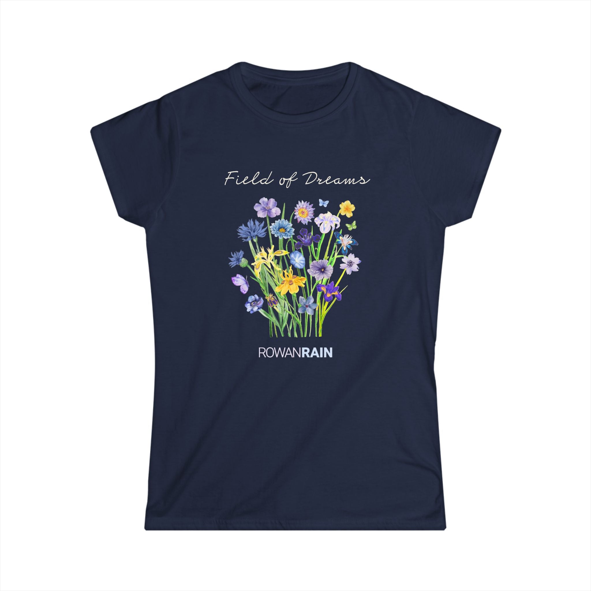 Field of Dreams Purple and Yellow Flowers Women's Softstyle Tee