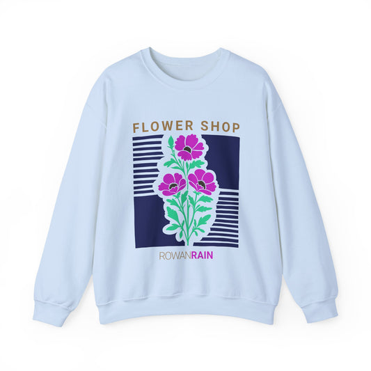 Purple, Green, Blue, and Gold Flower Shop Sweatshirt