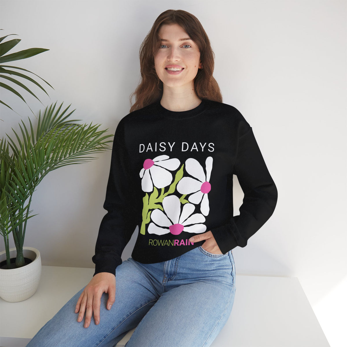 Pink and Green Daisy Days Sweatshirt