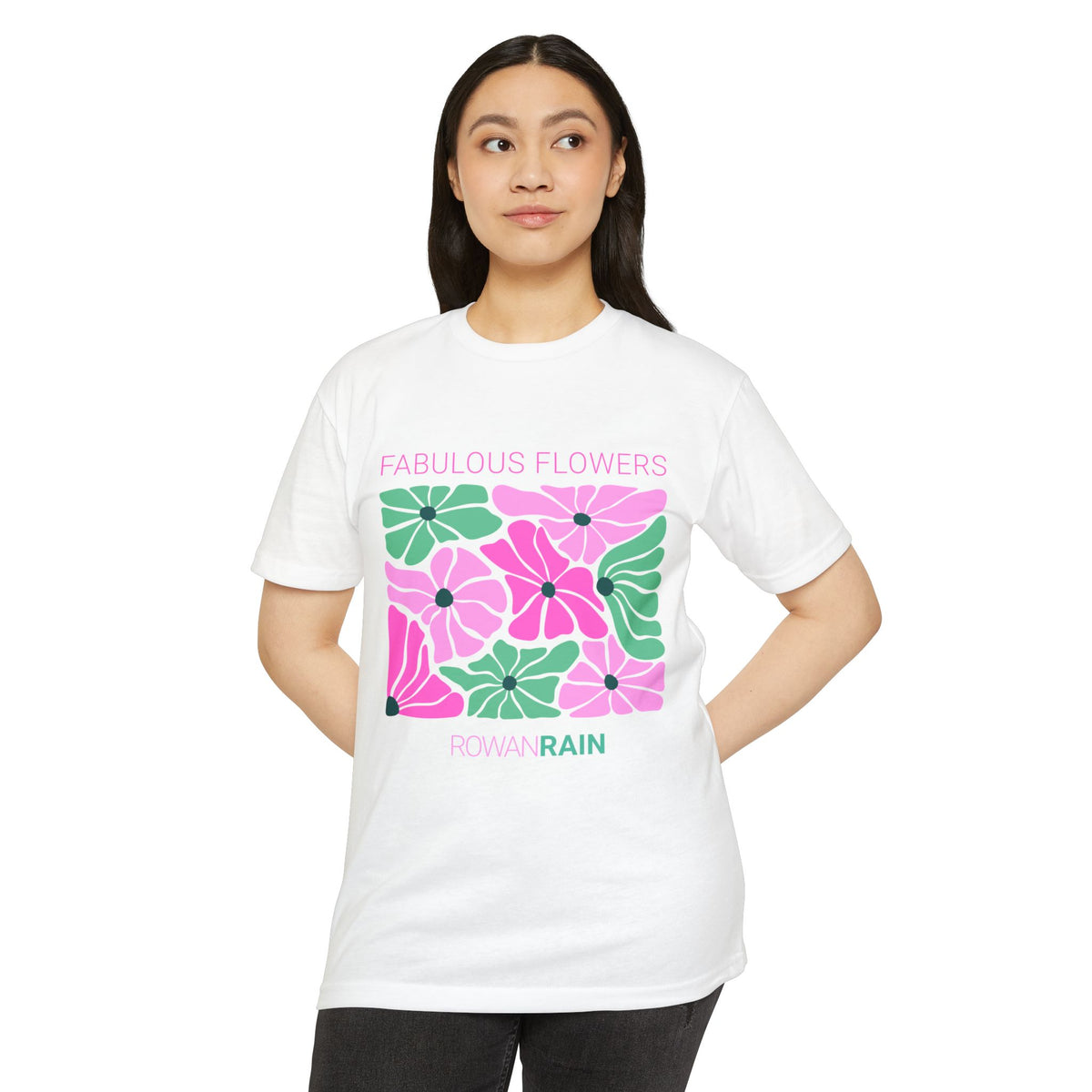 Pink and Green 8 Fabulous Flowers Tee