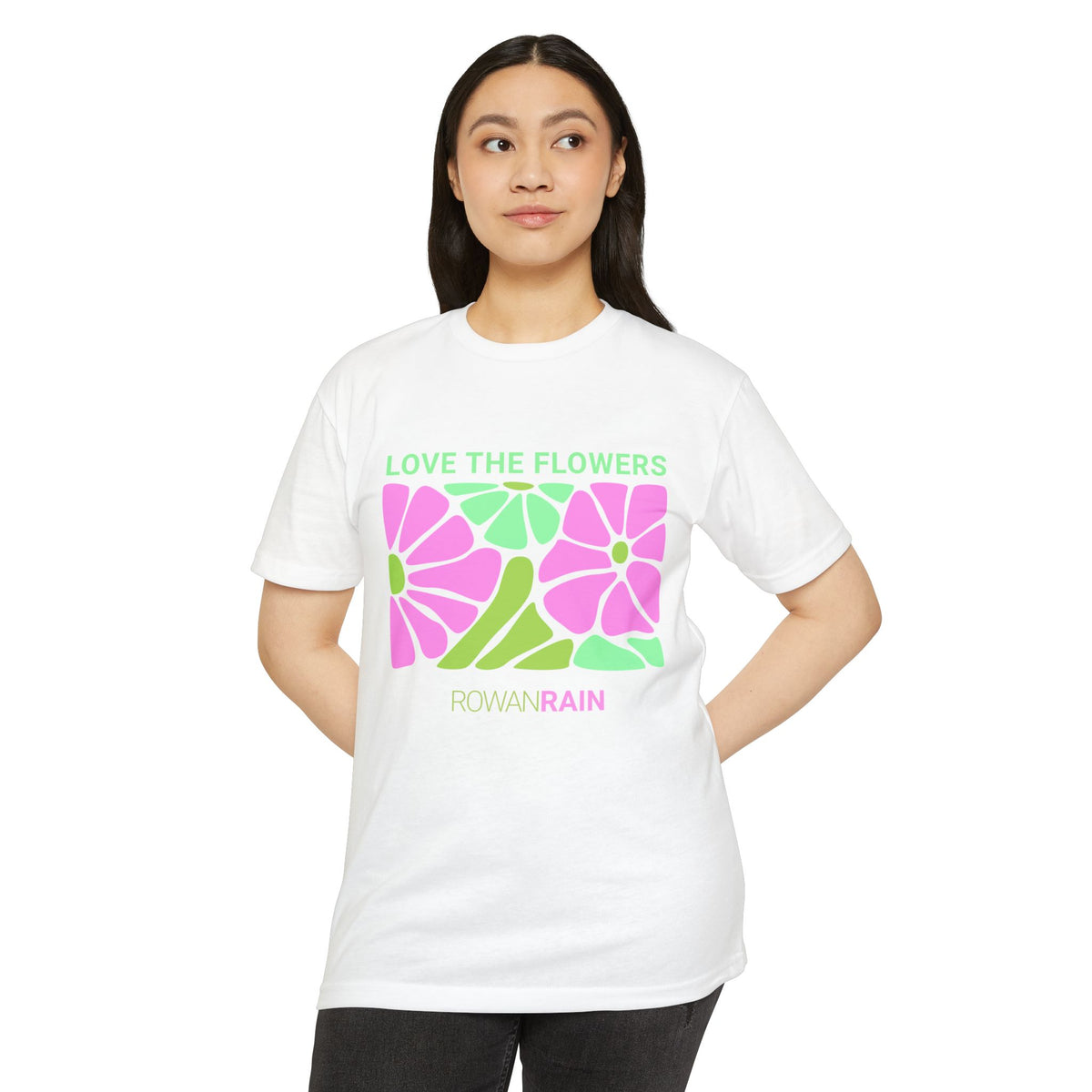 Pink and Green Love the Flowers Tee