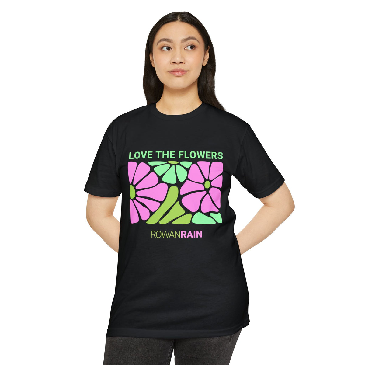 Pink and Green Love the Flowers Tee