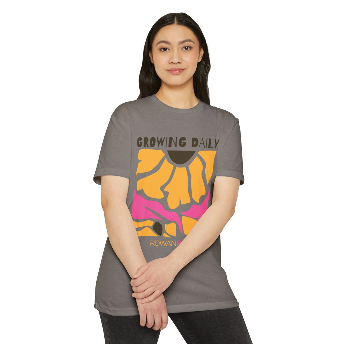 Pink and Yellow Growing Daily Sunflower Tee