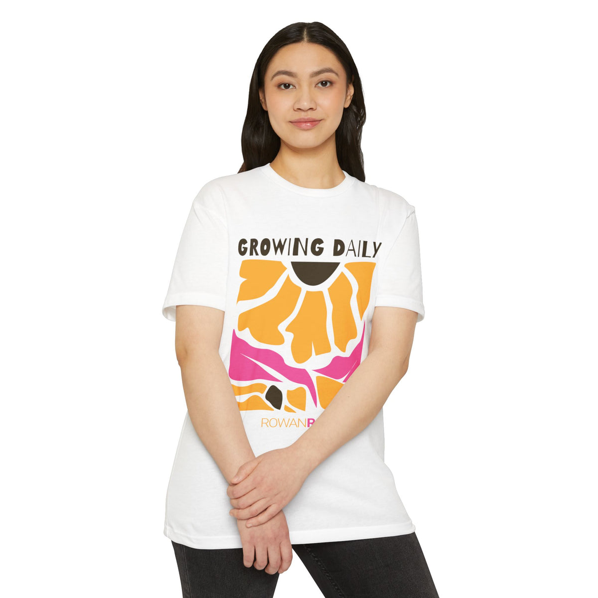 Pink and Yellow Growing Daily Sunflower Tee