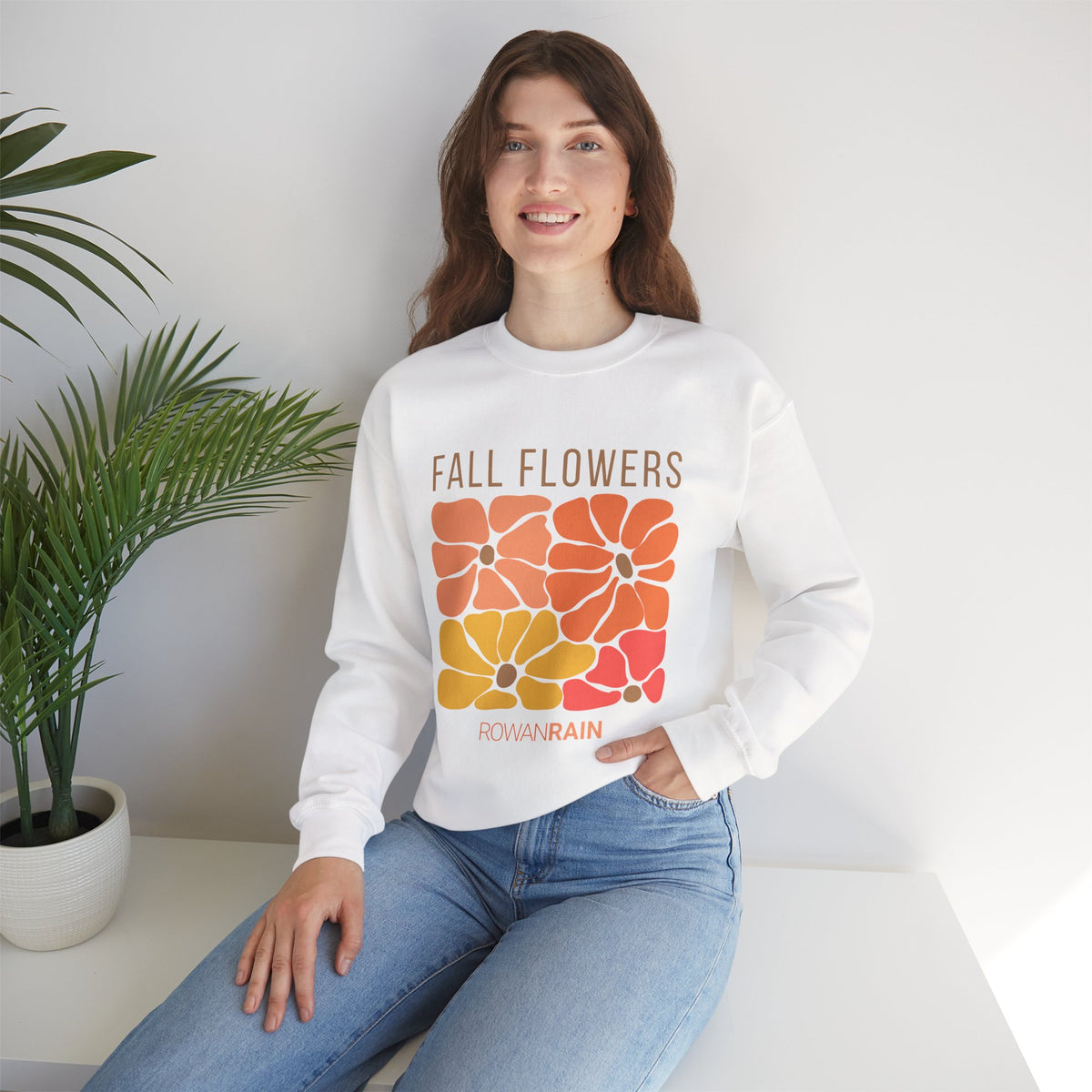 Orange, Gold, and Red Fall Flowers Sweatshirt
