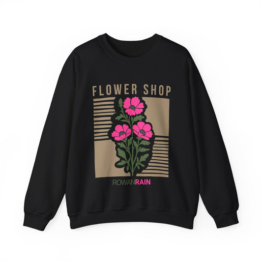 Pink, Green, and Gold Flower Shop Sweatshirt