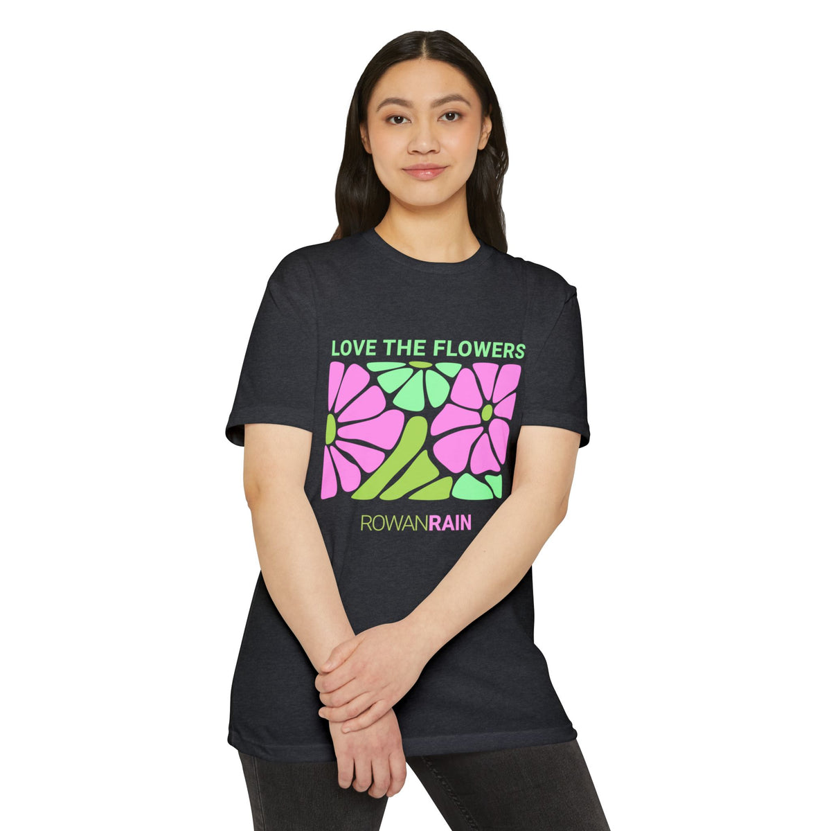 Pink and Green Love the Flowers Tee