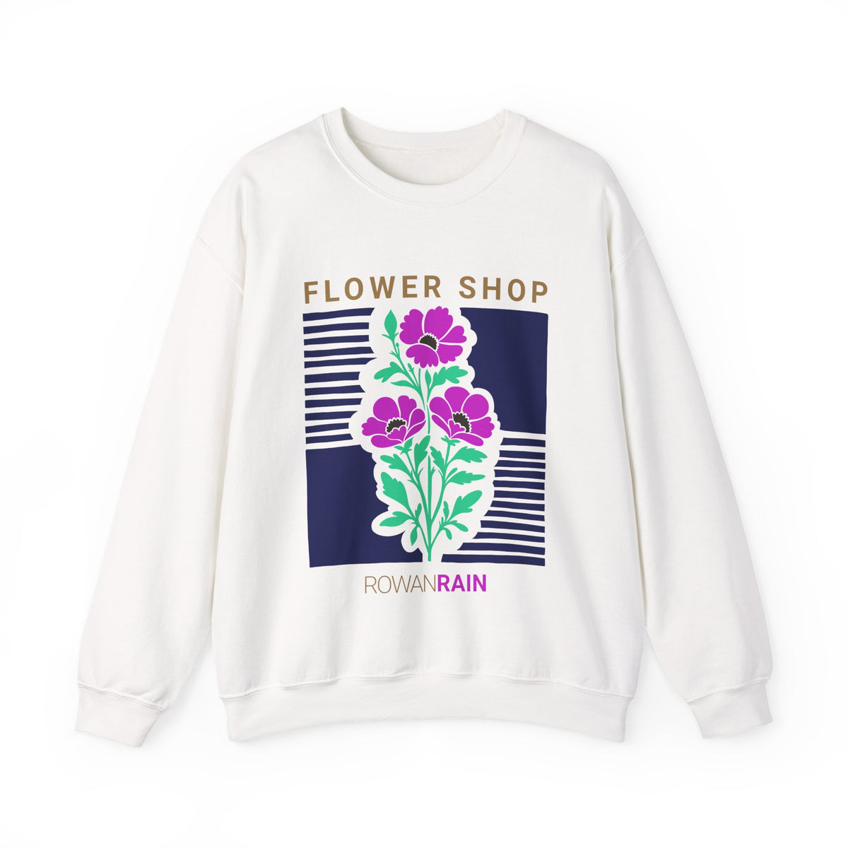 Purple, Green, Blue, and Gold Flower Shop Sweatshirt