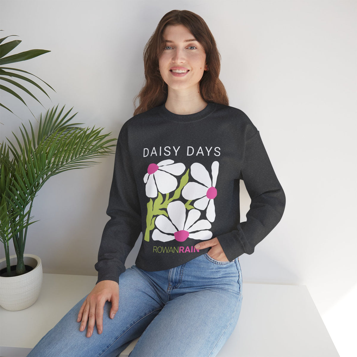 Pink and Green Daisy Days Sweatshirt