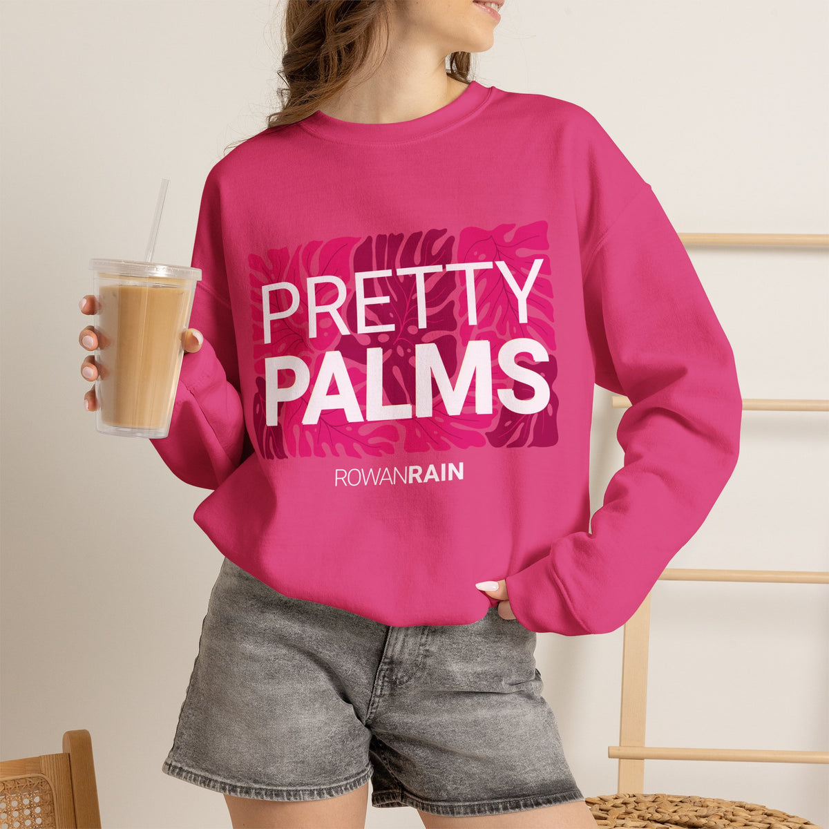Red and Pink Pretty Palms Sweatshirt