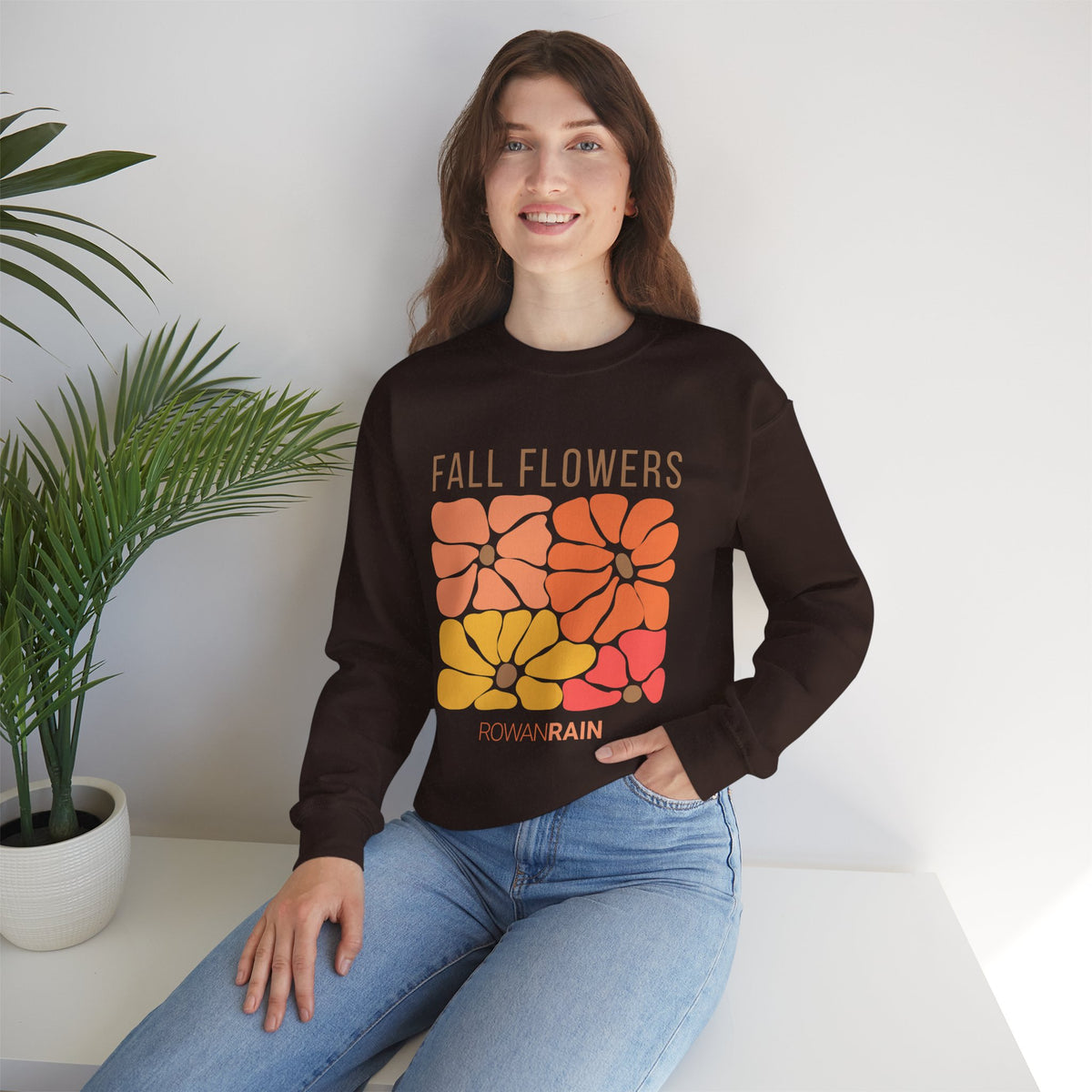 Orange, Gold, and Red Fall Flowers Sweatshirt