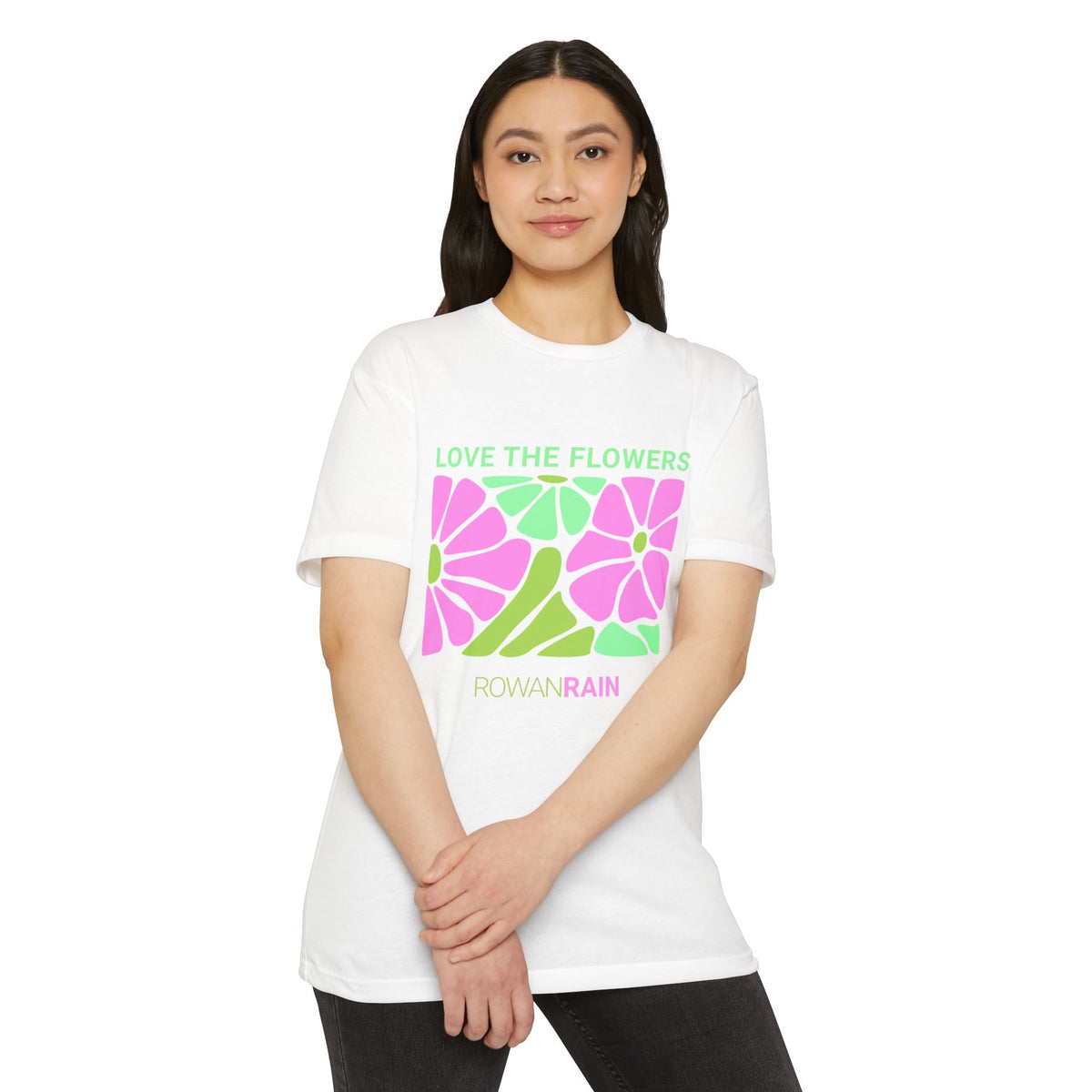 Pink and Green Love the Flowers Tee