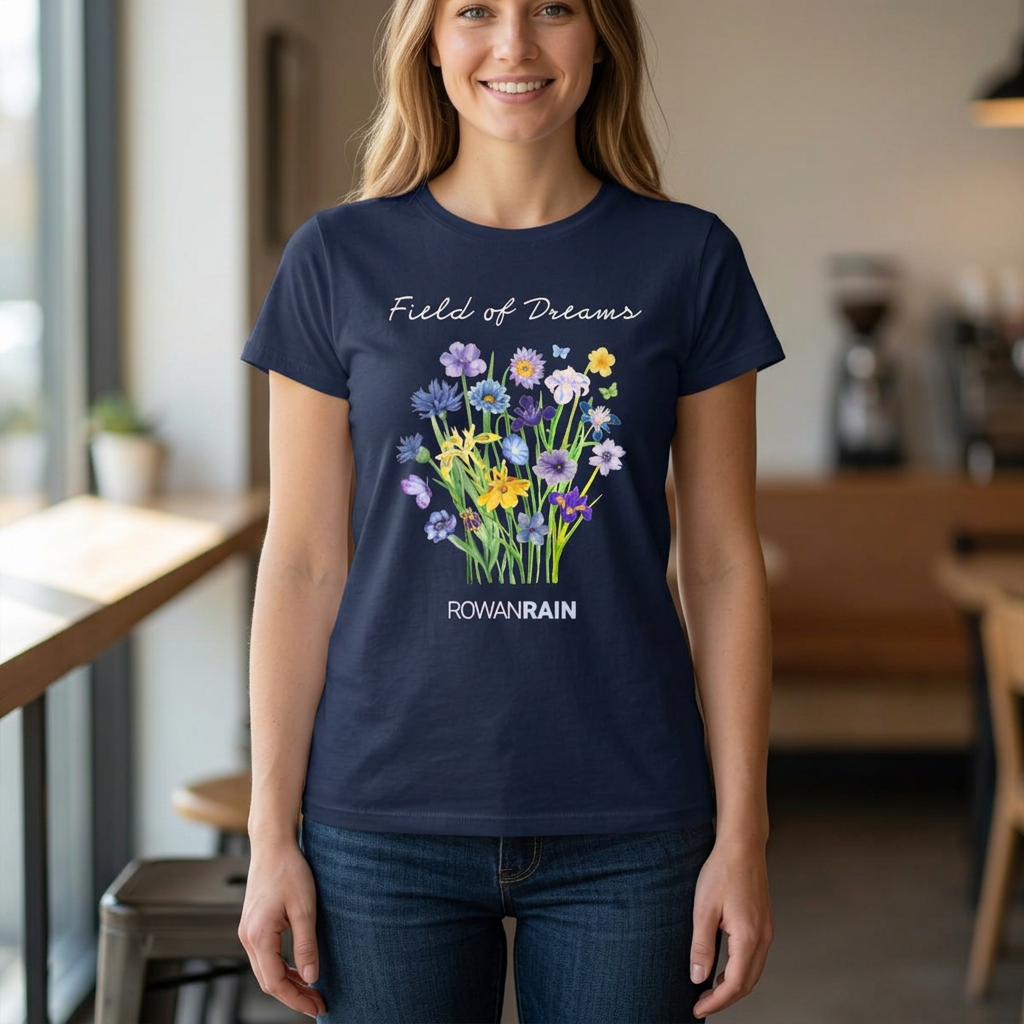 Field of Dreams Purple and Yellow Flowers Women's Softstyle Tee