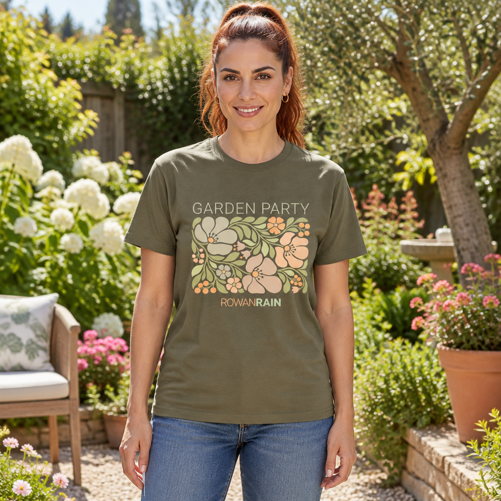Peach and Green Garden Party Tee