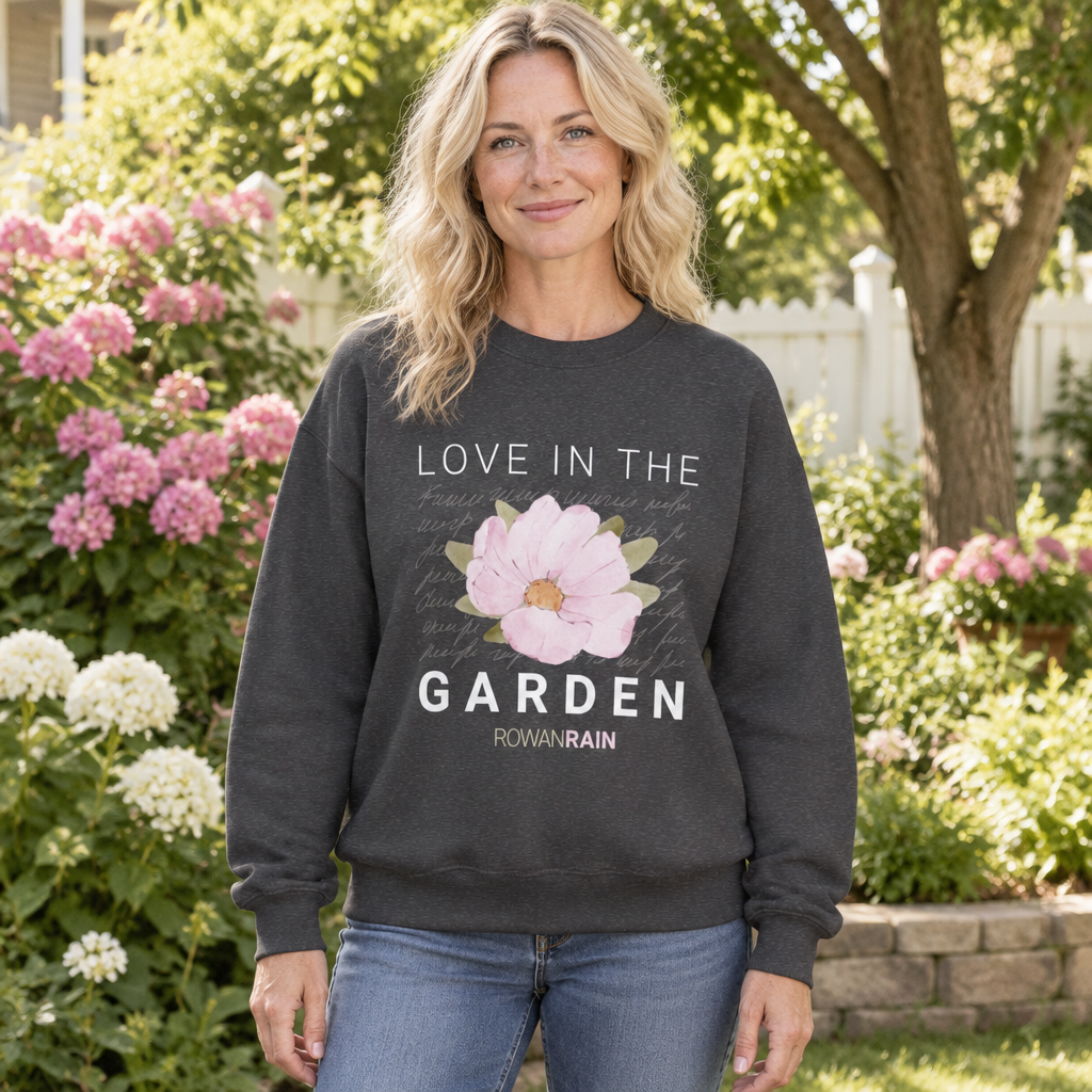 Pink, Green, and White Love In the Garden Sweatshirt