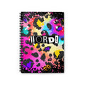 Word! 90s Inspired Colorful Leopard Print Spiral Notebook