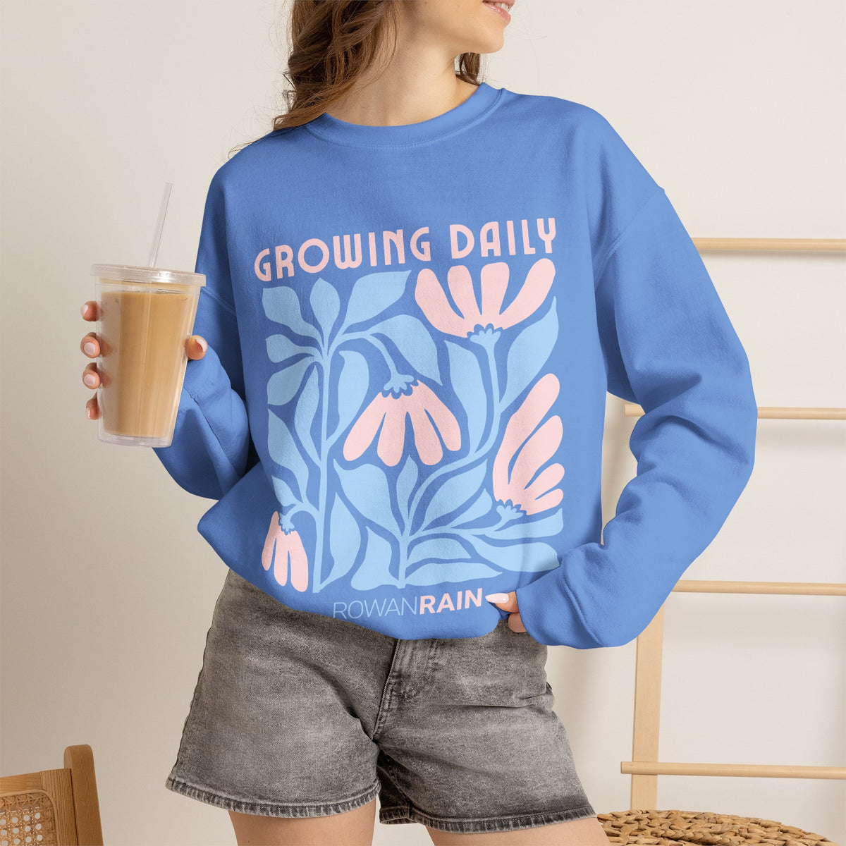 Light Pink and Blue Growing Daily Sweatshirt