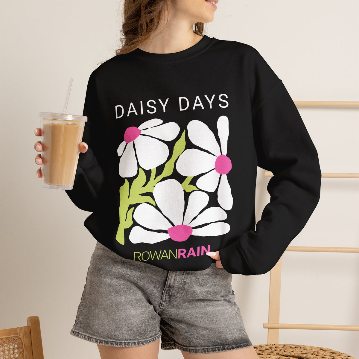 Pink and Green Daisy Days Sweatshirt