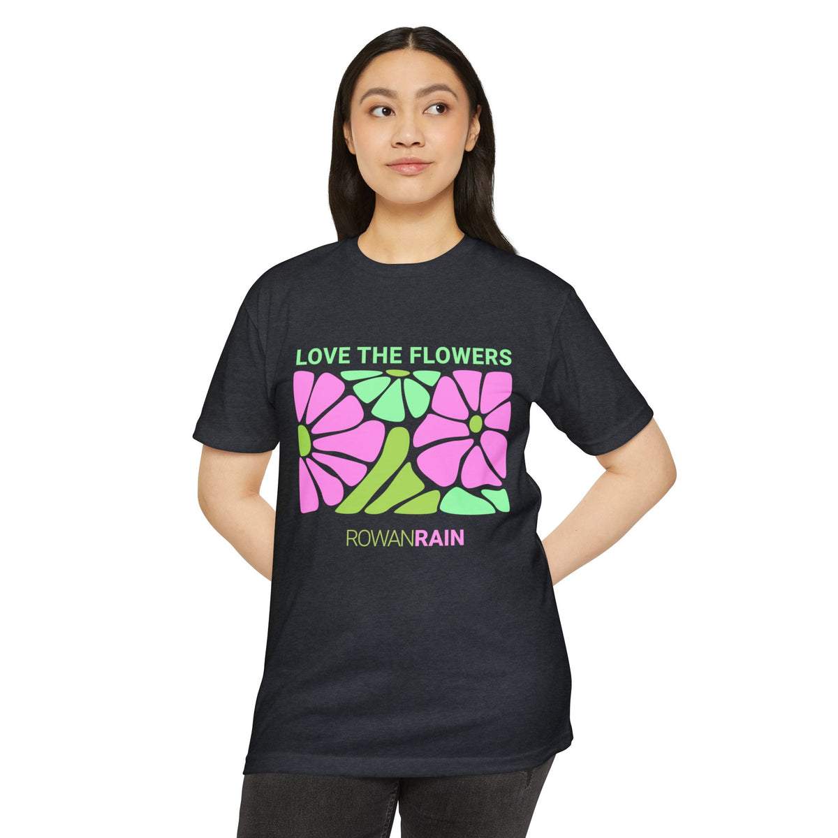 Pink and Green Love the Flowers Tee