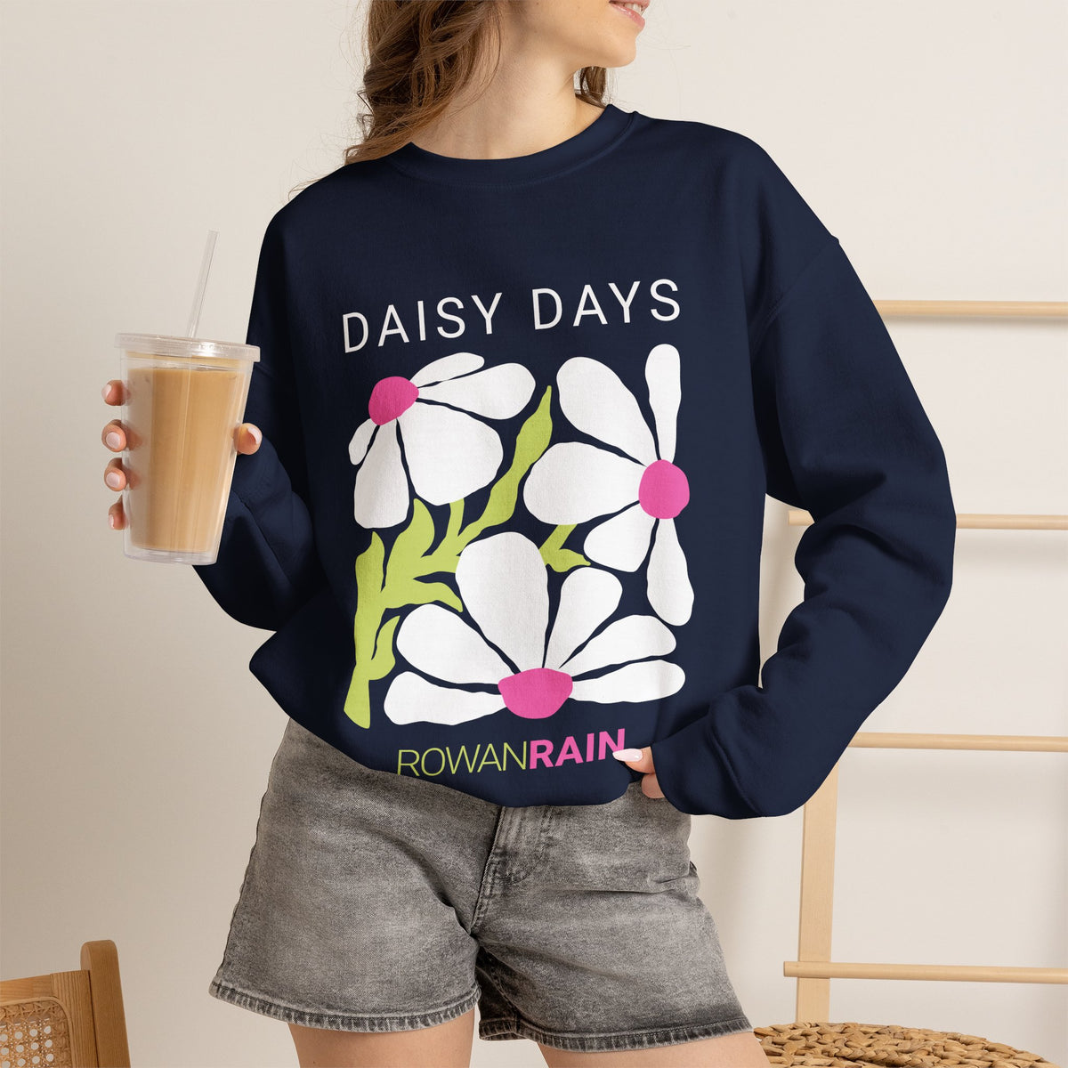 Pink and Green Daisy Days Sweatshirt