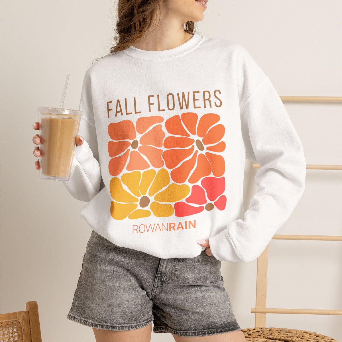 Orange, Gold, and Red Fall Flowers Sweatshirt
